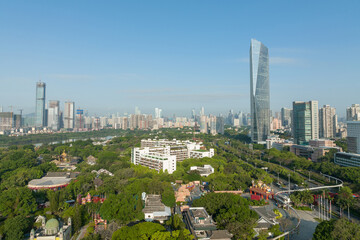 Obraz premium Aerial view of multistory apartment construction site in China