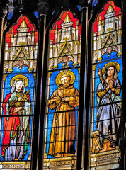 Saint Francis Stained Glass  Saint Perpetue Church Nimes Gard France