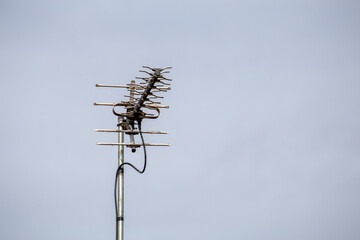 House Antena with Blue Sky Isolated