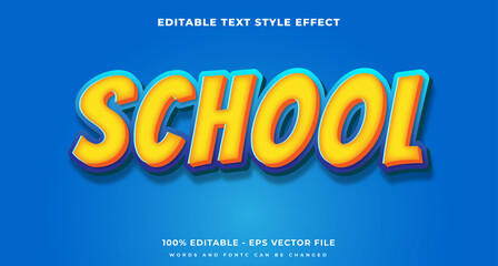 editable 3D school text effect