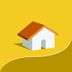 Fototapeta na wymiar Vector graphic of isometric home illustration. Flat 3D illustration of house using yellow, brown and gold color scheme