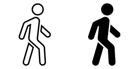 Deurstickers ofvs34 OutlineFilledVectorSign ofvs - person walking vector icon . isolated transparent . human silhouette - people walk . black outline and filled version . AI 10 / EPS 10 . g11317 © fotohansel