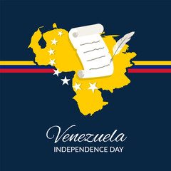 VECTORS. Editable banner for Venezuela's Independence Day or Declaration of Independence, April 19, civic holiday, patriotic