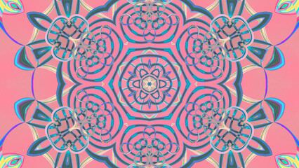 Abstract textured pink background kaleidoscope.