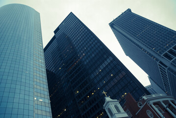 Fototapeta na wymiar Glass and steel buildings of Manhattan, New York City
