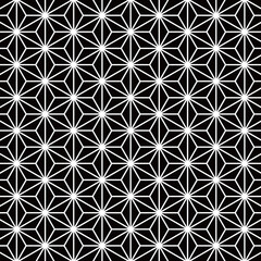 麻の葉模様　黒×ホワイト