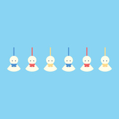 シンプルでかわいいてるてる坊主のイラスト
