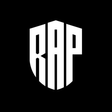 RAP letter logo design. RAP modern letter logo with black background. RAP creative  letter logo. simple and modern letter logo. vector logo modern alphabet font overlap style. Initial letters RAP 