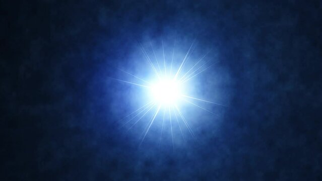 Abstract light beam creating pulsating ring enery vortex in outer space