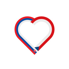 unity concept. heart ribbon icon of slovakian and czechia flags. vector illustration isolated on white background
