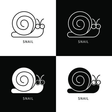 Snail Icon Cartoon. Slug nature Character Symbol Vector Logo