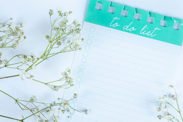 To do list paper page from a notebook organizer for daily planning. Empty checklist. Rustic style...