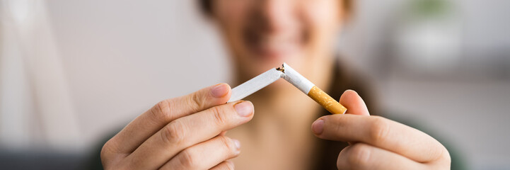 Quit Smoking Broken Cigarette. Addiction