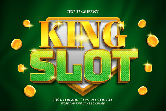 3D Gold King Slot Text Effect Editable Luxury Style