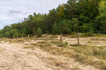 The no man's land on the border between Ahlbeck in Germany and Swinoujscie in Poland