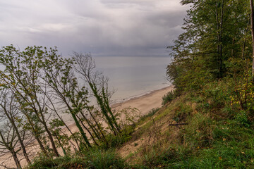 The Baltic Sea coast with the cliffs and the beach near Bansin, Mecklenburg-Western Pomerania, Germany