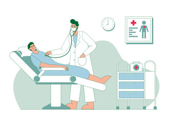Doctor Checking Patient Illustration Concept Vector 