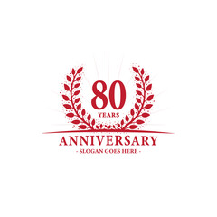 80 years celebrating anniversary logo. 80th years anniversary design template. Vector and illustration.
