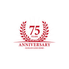 75 years celebrating anniversary logo. 75th years anniversary design template. Vector and illustration.
