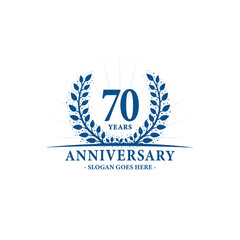70 years celebrating anniversary logo. 70th years anniversary design template. Vector and illustration.
