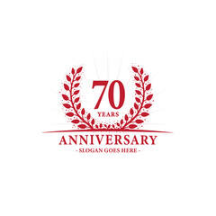 70 years celebrating anniversary logo. 70th years anniversary design template. Vector and illustration.
