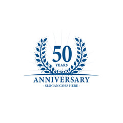 50 years celebrating anniversary logo. 50th years anniversary design template. Vector and illustration.
