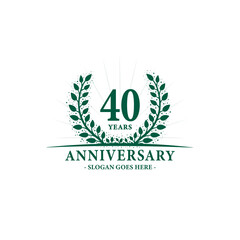 40 years celebrating anniversary logo. 40th years anniversary design template. Vector and illustration.
