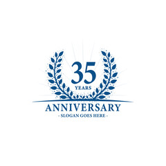 35 years celebrating anniversary logo. 35th years anniversary design template. Vector and illustration.
