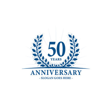 50 years celebrating anniversary logo. 50th years anniversary design template. Vector and illustration.
