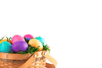 A Basket Full of Colorful Solid Easter Eggs