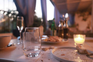 restaurant interior blurred background room serving