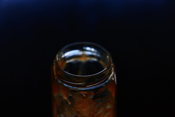 empty jar apricot jam peaches open sweet breakfast