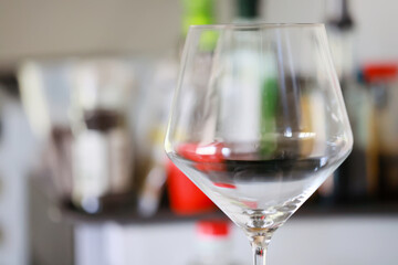 glass of wine in the restaurant on the table serving
