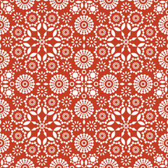 Lace-like Pattern, Abstract Floral Graphic, Folk Art Style, Seamless Repeat Texture, Wedding Decorative Elements, Packaging Design Idea