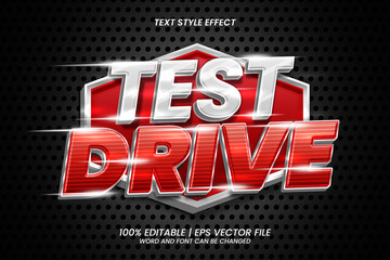 3D Bold Test Drive Editable Text Effect