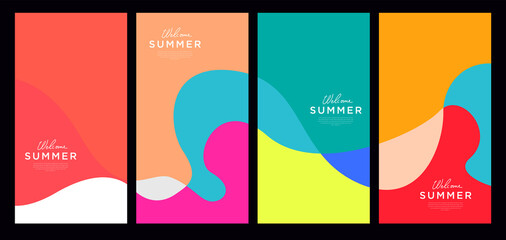 Vector Colorful liquid and fluid background for summer collection