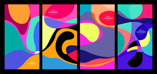 Fototapeta premium Vector Colorful liquid and fluid background for summer collection