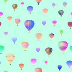 Vector image, a seamless pattern of balloons on a blue background