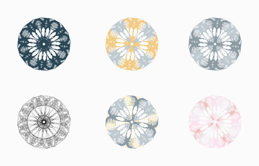 Decorative print. Graphic image of abstract flowers [vector set]