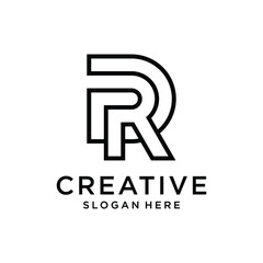 Letter dr logo design template