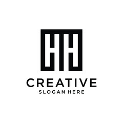 Letter h logo design template