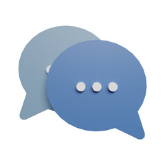 Speech buble comment icon 3d rendering illustration