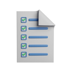 Checklist box 3d rendering icon illustration