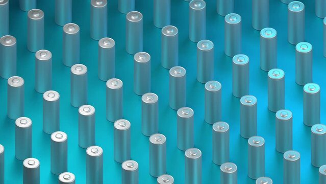 Lithium Battery concept - electrical power supply of rechargeable source - 3D illustration