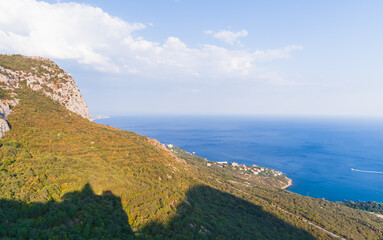 South coast of Crimea, mountain landscape with Black Sea coast