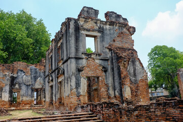 Wichayen House in Lopburi, Thailand. It is located in the north of Narai Ratchaniwet Palace. It was built around the year 1685 to serve Western ambassadors who came to visit. King Narai the Great
