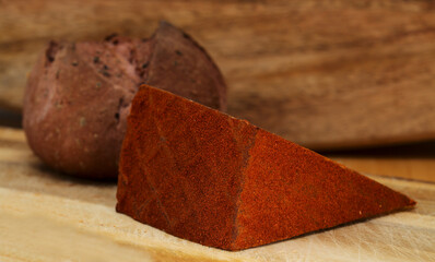 Produce of Canary Islands - semi-cured paprika-covered cheese made of mixture of milks on Gran Canaria
