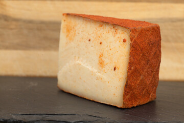 Produce of Canary Islands - semi-cured paprika-covered cheese made of mixture of milks on Gran Canaria
