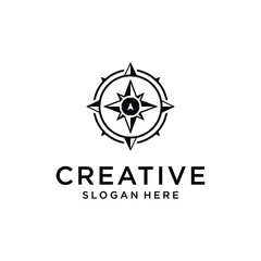 creative compass logo design template