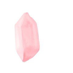 Pink watercolor crystal. Watercolor floral crystal clipart. Jewels gem hand drawn clipart.